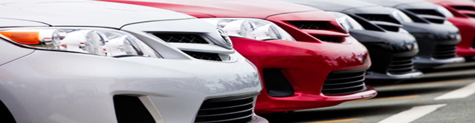 Row of fleet vehicles